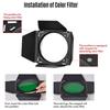 Barn Door & Honeycomb Grid &4 Color Gel Filters for 7Inch Standard Reflectors Studio Hing Accessories Kit