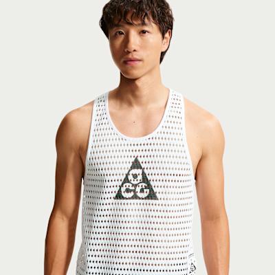 Nike ACG Running Tank Tops Men s White/Coal Black Moderate L