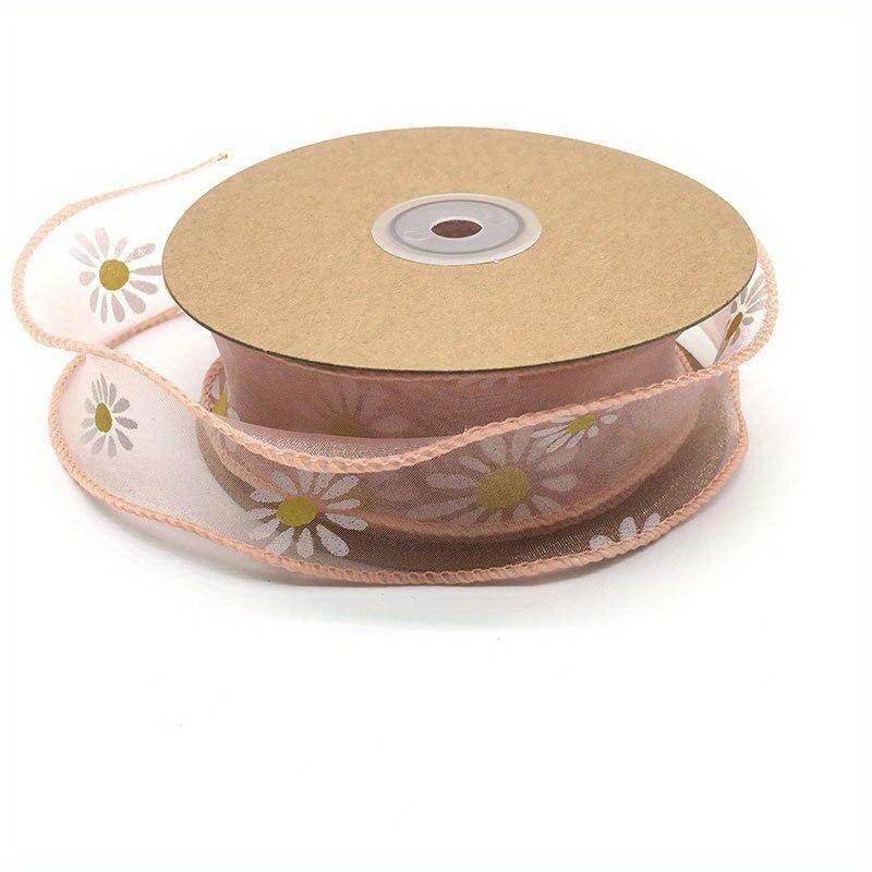 DIY Trim Ribbon for Bows 10 Yard Cake Gift-wrapped Bow Hand-decorated 9m*4cm Floral Edge Wave Ribbon Yarn Daisy Ribbon