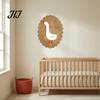 Photography Setting Props Rustic Wooden Wall Stickers, Nordic Rabbit Goose Decor, Cute Forest Animal Decor Art for Kids Bedroom Nursery Prop