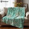 Tiffany Line Art Florals Lightweight Microfiber Soft Christmas Fleece Blanket Warm Cozy Throw for Sofa Office Travel All Season