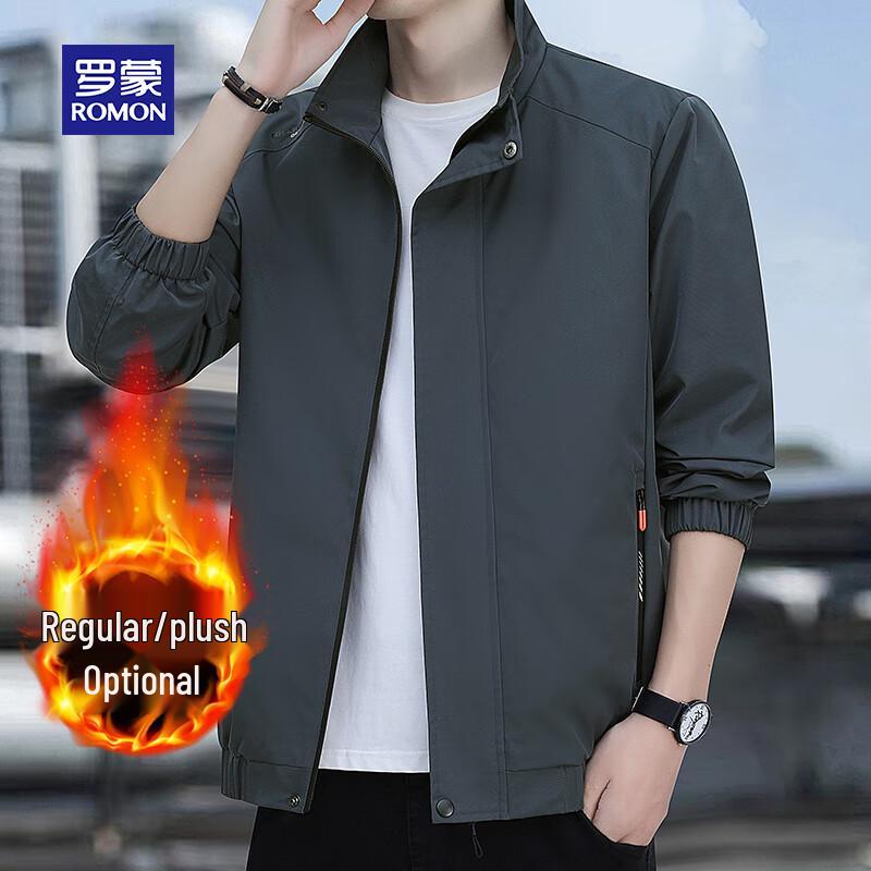 ROMON Men's Stand-Collar Business Casual Jacket