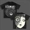 Harajuku Azami Kurotani Uzumaki T-Shirt Dunkles Manga Vintage Gewaschenes T-Shirt Herren Damen Kleidung Übergroß 100% Polyester T-Shirts Kleidung