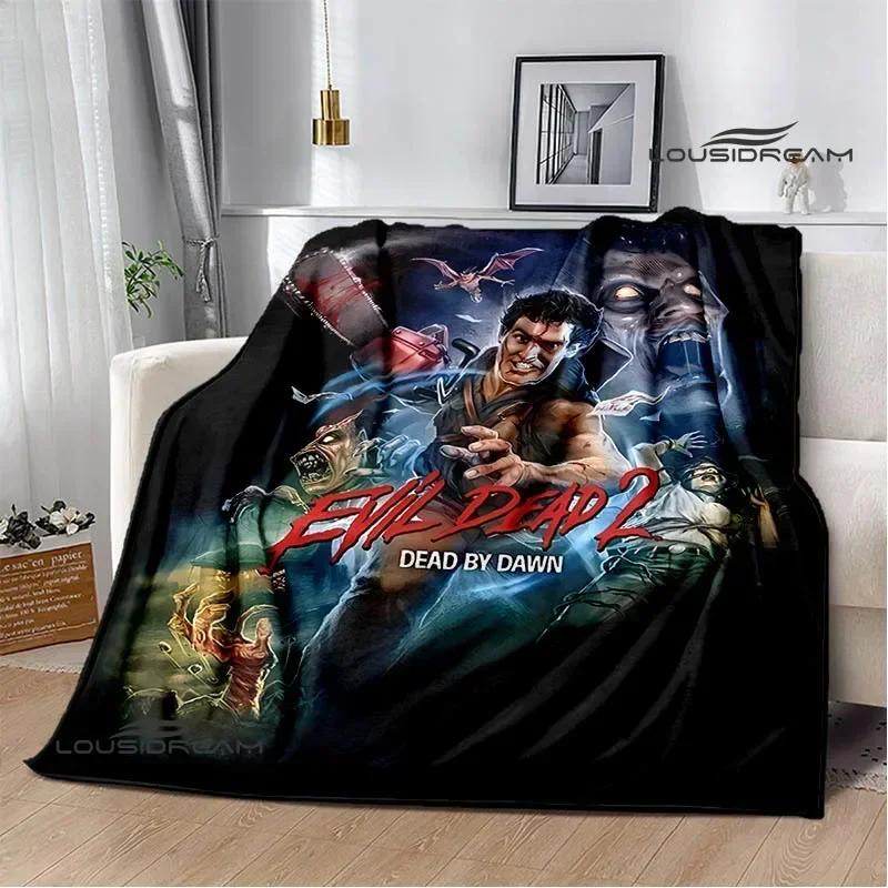 The Evil Dead Movie Printed Flannel Picnic Blanket Warm Soft Cozy Home Travel Blanket Birthday Gift
