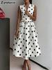 Polka Dot Dress Summer Retro New Style Elegant Waistline Slimming Skirt for Women