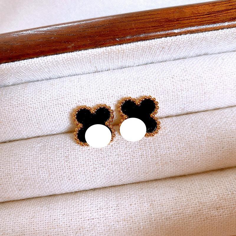 Silver Needle Multi-layer Letter Twill Zircon Pearl Earrings Medieval Vintage Light Luxury Stud Earrings Versatile Earrings