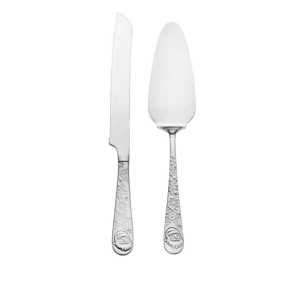 

Набор для подачи десертов из нержавеющей стали Санта Нож для пирога/торта Лопатка Праздничное торжество Прочный Можно мыть в посудомоечной машине Дизайн со снежинками United States