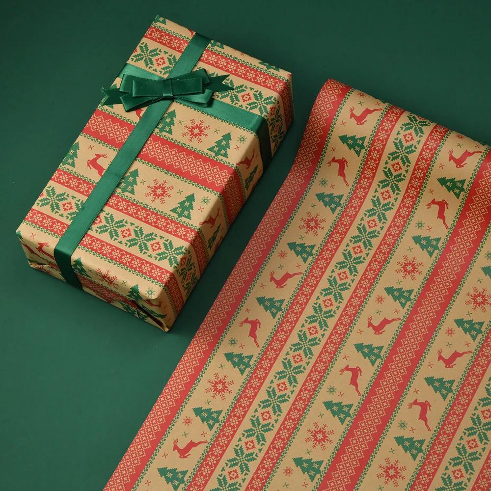 Kraft Gift Wrapping Paper Christmas Gift Packing Paper Parcel Packing Art Craft Home Decoration Festive Party Supplies