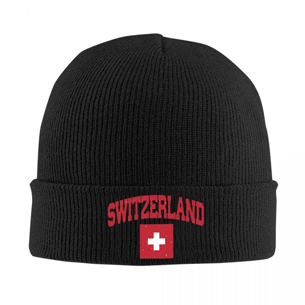 Coat Of Arms Of Switzerland Flag Warm Knitted Cap Winter Knit Bonnet Hat Skullies Beanies Hip Hop Caps for Unisex