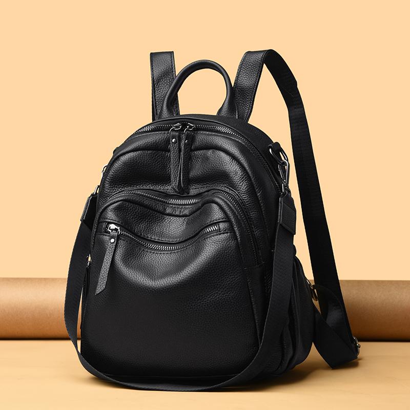 High Quality Cowhide Backpack Large Capacity Women's Commuter Backpacks Fashion Travel Genuine Leather Ladies Satchel SchoolBags