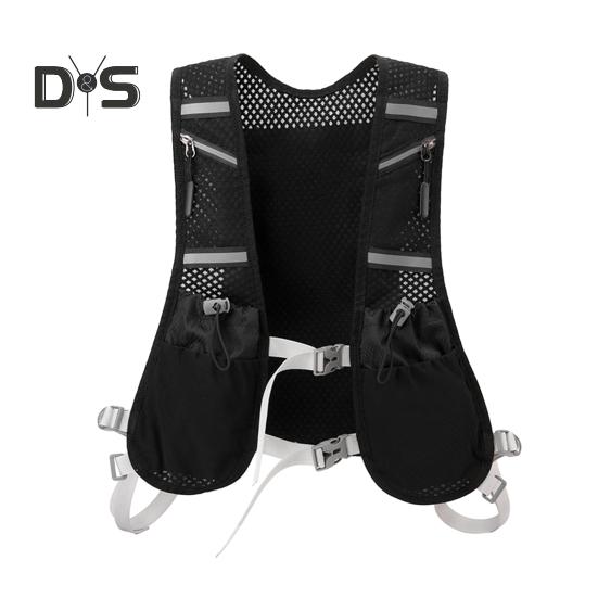 

Жилет для бега с несколькими карманами, дышащий велосипедный жилет с держателем для телефона, светоотражающий сетчатый жилет с регулируемыми ремнями для бега на велосипедных марафонах чёрный