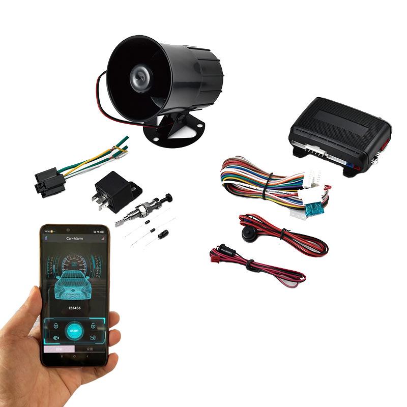 12V Car Anti-theft Alarm System with Remote Mobile App & Wireless PKE Induction Lock