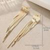 Zinc Zinc Alloy Long Drop Earrings Curved Bar Dangle Earrings Luxury Tassel Earrings  Wedding Occasions