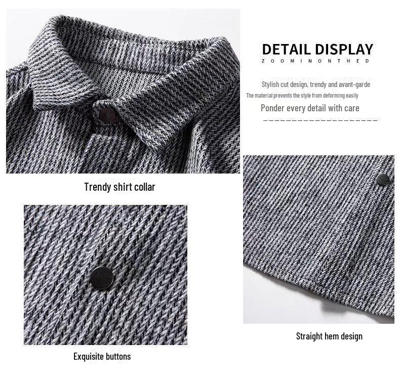 Men's Warm Loose Jacket - Spring and Autumn Collection: Casual, Comfortable Outerwear