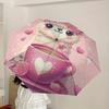 1pc Cute Llama with Floral Crown and Pink Hot Chocolate Umbrella with Plastic Handle,Suitable for All Seasons Home Travel Outdoor UmbrellaDD053