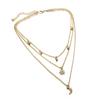 New Boho Vintage Multi Layered Crystal Pendant Necklaces for Women Luxury Gold Color Moon Cross Star Choker Chains Party Jewelry
