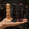 Office Desk Accessories 3D Printed Triple Skull Statue, Halloween Horror Hear No Evil See Modern Interior Ornaments Speak Figurine, Creative Decor for