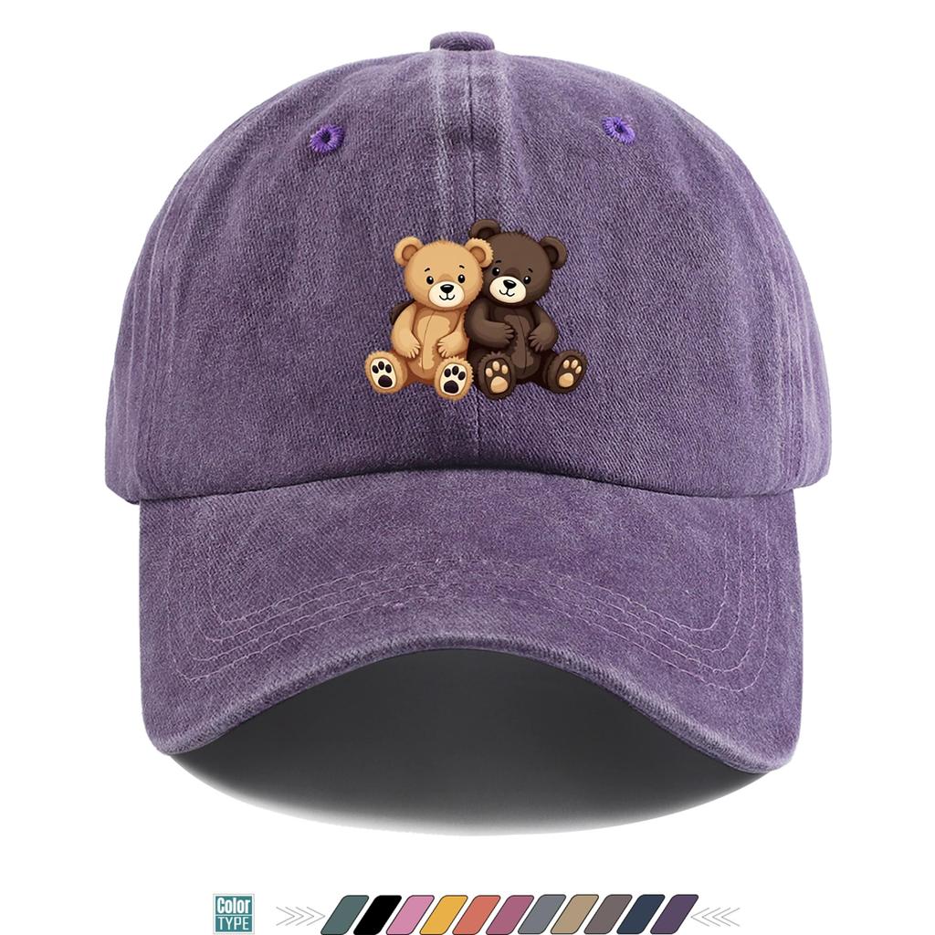 Outdoor Sports Style Teddy Bear Print Baseball Cap Breathable Adjustable Duckbill Hat AllSeason MultiFunctional Outdoor Hat