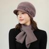 Autumn and Winter New Knitted Forward Hat Women's Fashion Versatile Warm Wool Hat Ear Protection Mother Hat Solid Color Beret