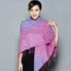 Ethnic Style Blue White Porcelain Faux Cashmere Scarf For Women Winter Autumn Travel Gift