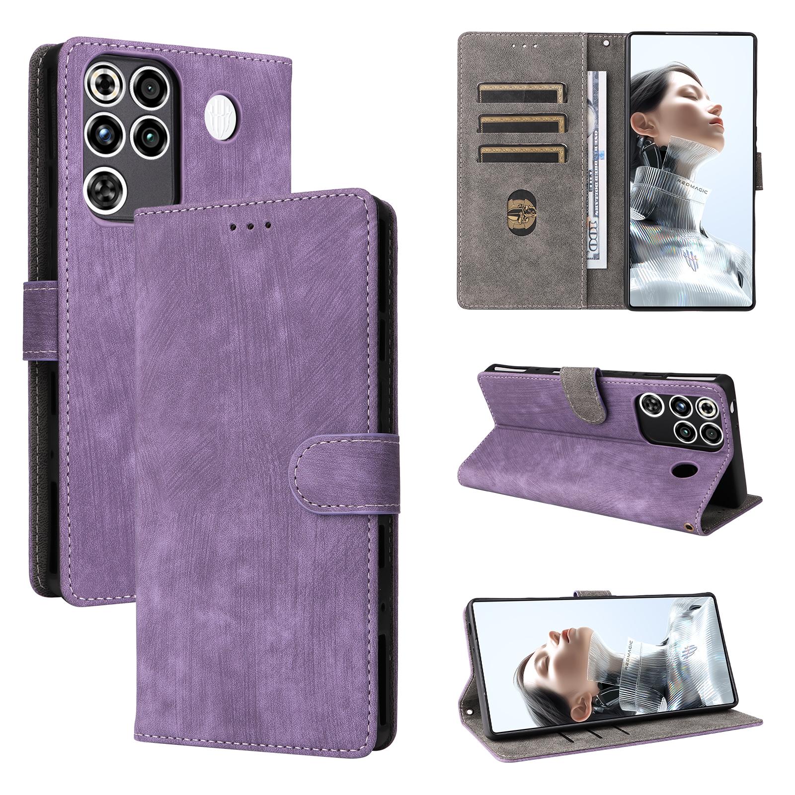 

Чехол-книжка для ZTE nubia RedMagic 11 Pro/Red Magic 11 Pro+ Plus, чехол для телефона из ПУ кожи, защита всего корпуса [Блокировка RFID], чехол-кошелек фиолетовый