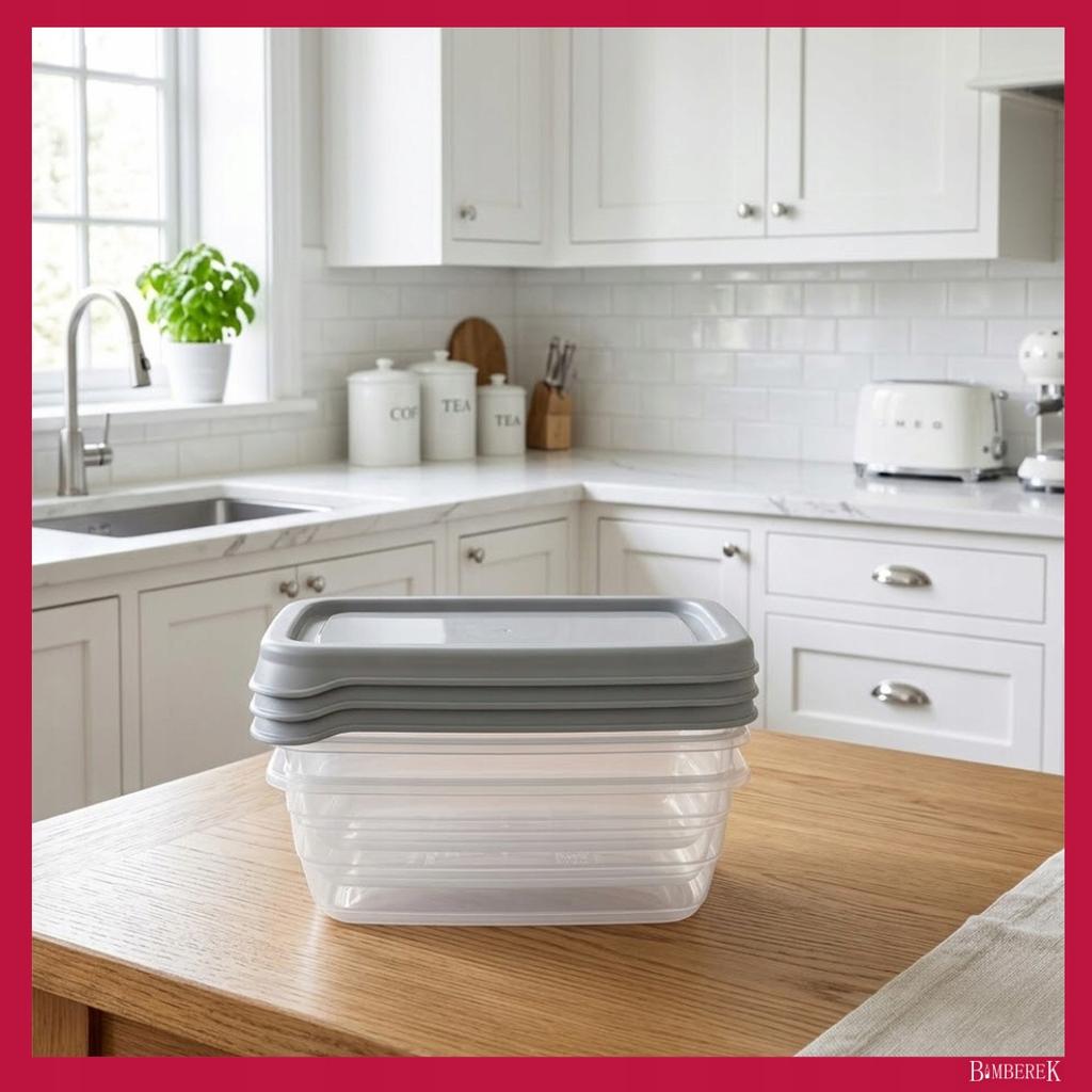 3x Food Containers 1200ml Food Box for School Work Set