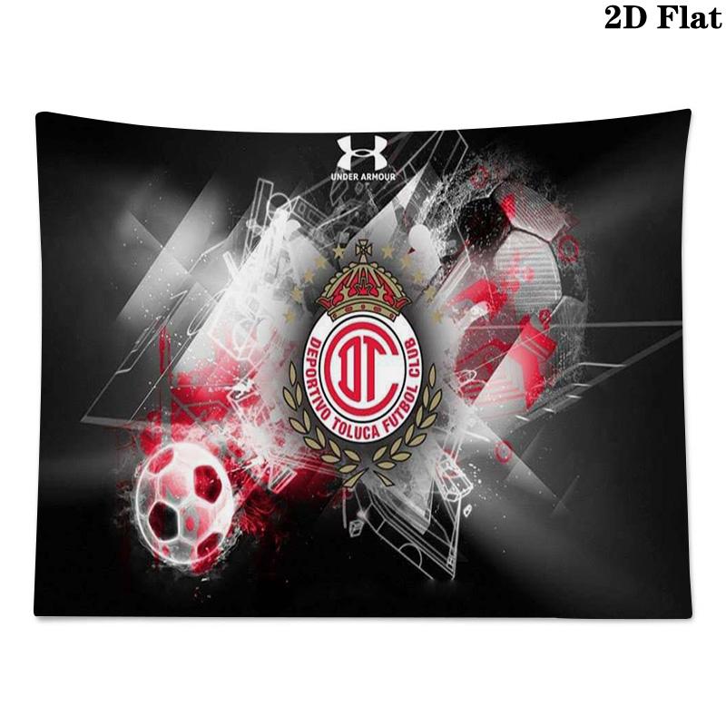 Deportivo Toluca FC Logo Wall Tapestry Aesthetic Wall Hanging Printed Fabric Blanket Decorative Tapestries for Bedroom Living Room Home Decor