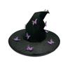 Colorful Butterfly Wizard Cap Velvet Halloween Black Cap Halloween Witch Hat  Halloween Party