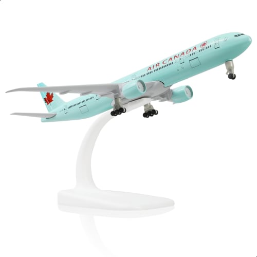 QIYUMOKE Boeing 777 Canada 1/300 Scale Diecast Metal Airplane 777 Airplane Model for Adults with Stand (8.3 Inches Long), Gift for Aviation Enthusiast