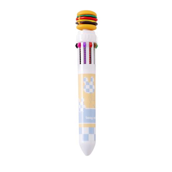 Fast Food Themed 10-Color Ballpoint Pen French Fries Burger Topper Designs Multi-Color Writing Tool for Journaling And Notes
