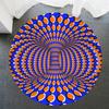 Psychedelic Illusion Round Carpet Geometric Rugs for Living Room Door Mat Coffee Table Black and White Stereo Vision Floor Mats