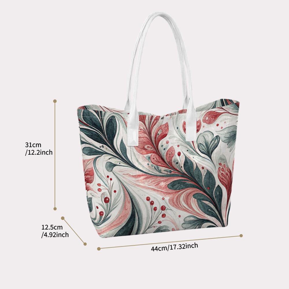 Floral Printed Shoulder Tote Bag for Daily Use Stylish Casual Large Capacity Handbag for Women