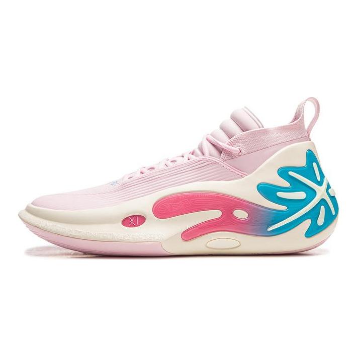 Li Ning WOW11 Ammortizzazione, Antiscivolo, Resistente all'abrasione, Copertura, Leggero, Reattivo Scarpe da Basket Mid top ABAU049-32