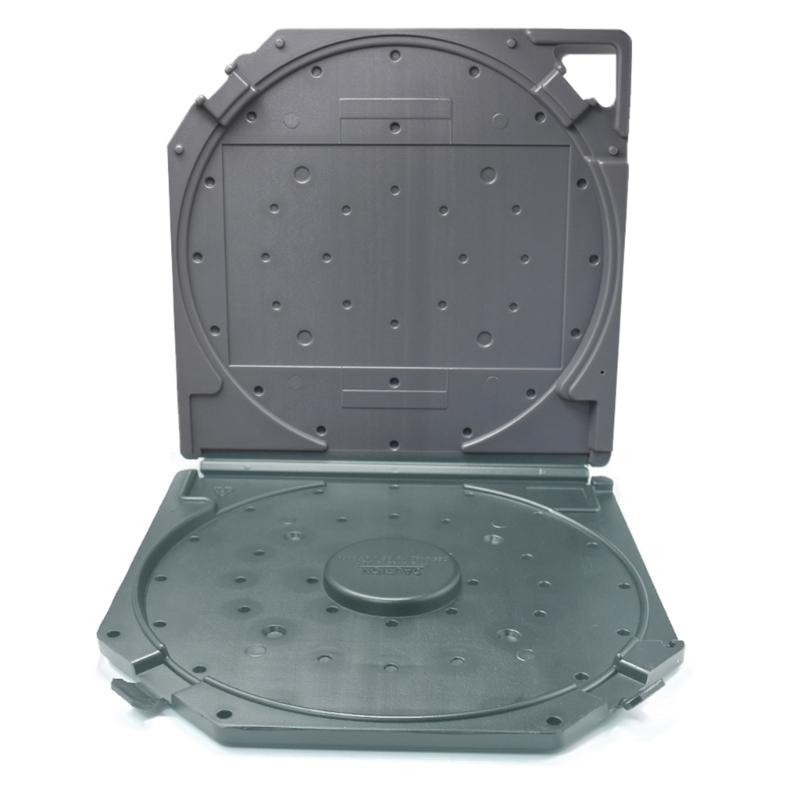 

10-дюймовый ящик для хранения катушек с лентой с надежной фиксацией, защитный чехол для аудиокассет и пустых катушек серый