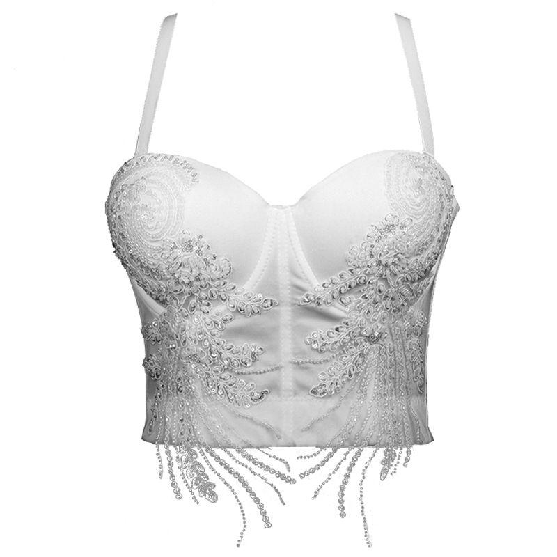 

Amazon Fashion Топ-жилет на тонких бретелях, кружевной, с бисером White 34B