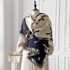 Women New Elegance Bow Print Scarf  Winter Warmer Pashmina Two-Sided Scarves Female Shawls Thick Blanket Wraps Foulard Scarf