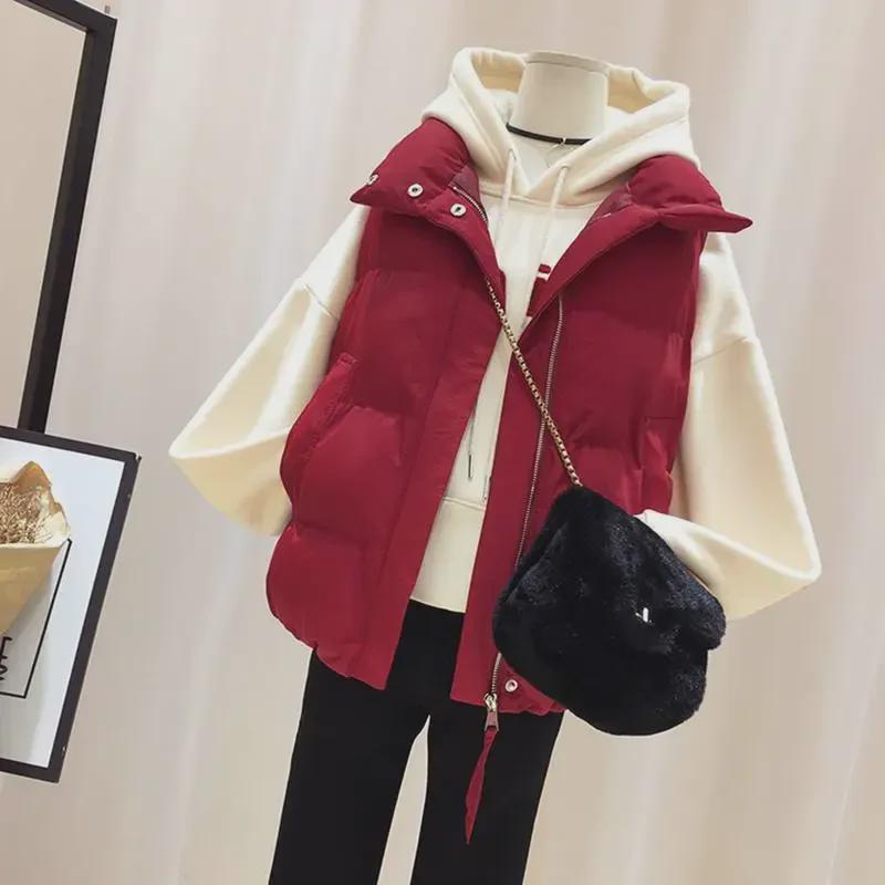 2023 Autumn/Winter Korean Style Women's Short Sleeveless Down Vest – Versatile and Fashionable.