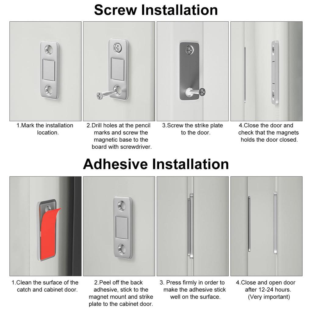 Chiusura Magnetica Ultra-Sottile per Porte e Armadi Senza Foratura