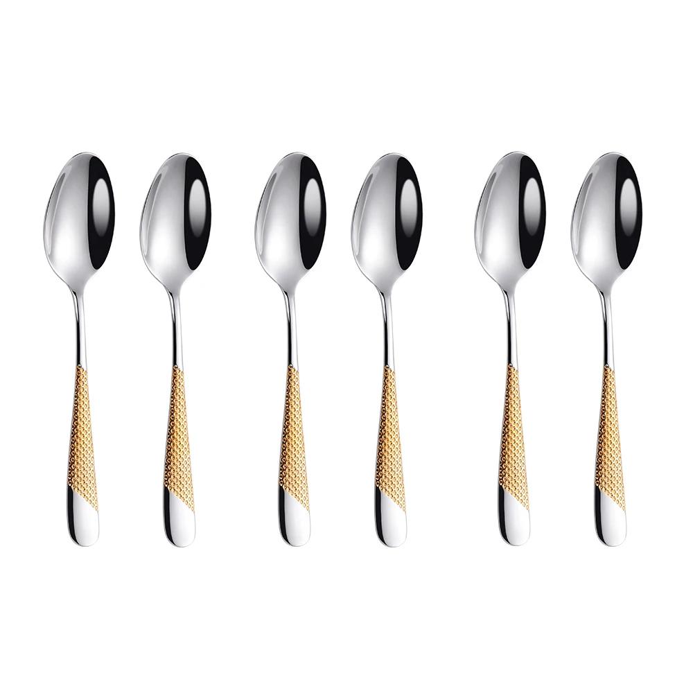 Set di posate dorate alla moda in acciaio inossidabile 18/10 Set di coltelli forchette posate Set di posate da servizio Posate Forchetta Drop Shipping