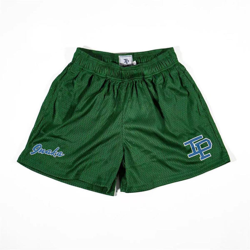 American Trendy Mesh Sports Shorts: Unisex Knee-Length for Running, Training, Basketball