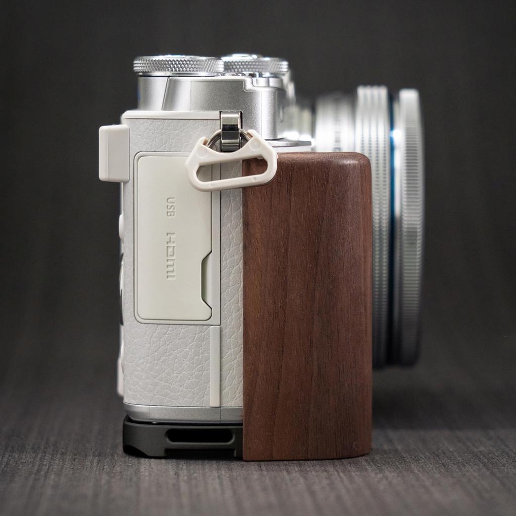 Iborrys Premium Solid Wood Camera Compatible with Olympus PEN with Dedicated Quick Release Plate and Premium Retro Natural Wood Handle Grip, E-P7/EP7