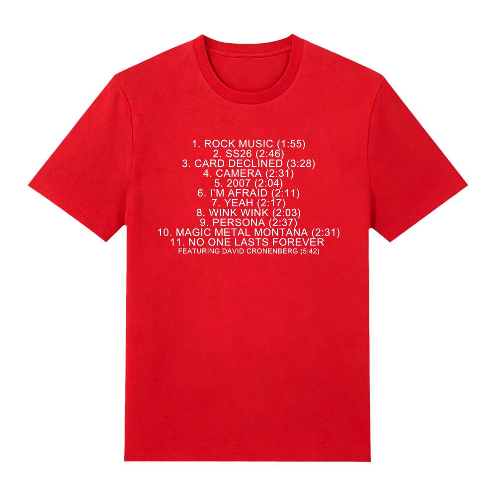 Charli Xcx Fashion Film List Tshirt Simple Letter Print Tshirt Fashion Casual Short Sleeve Unisex O Neck Top