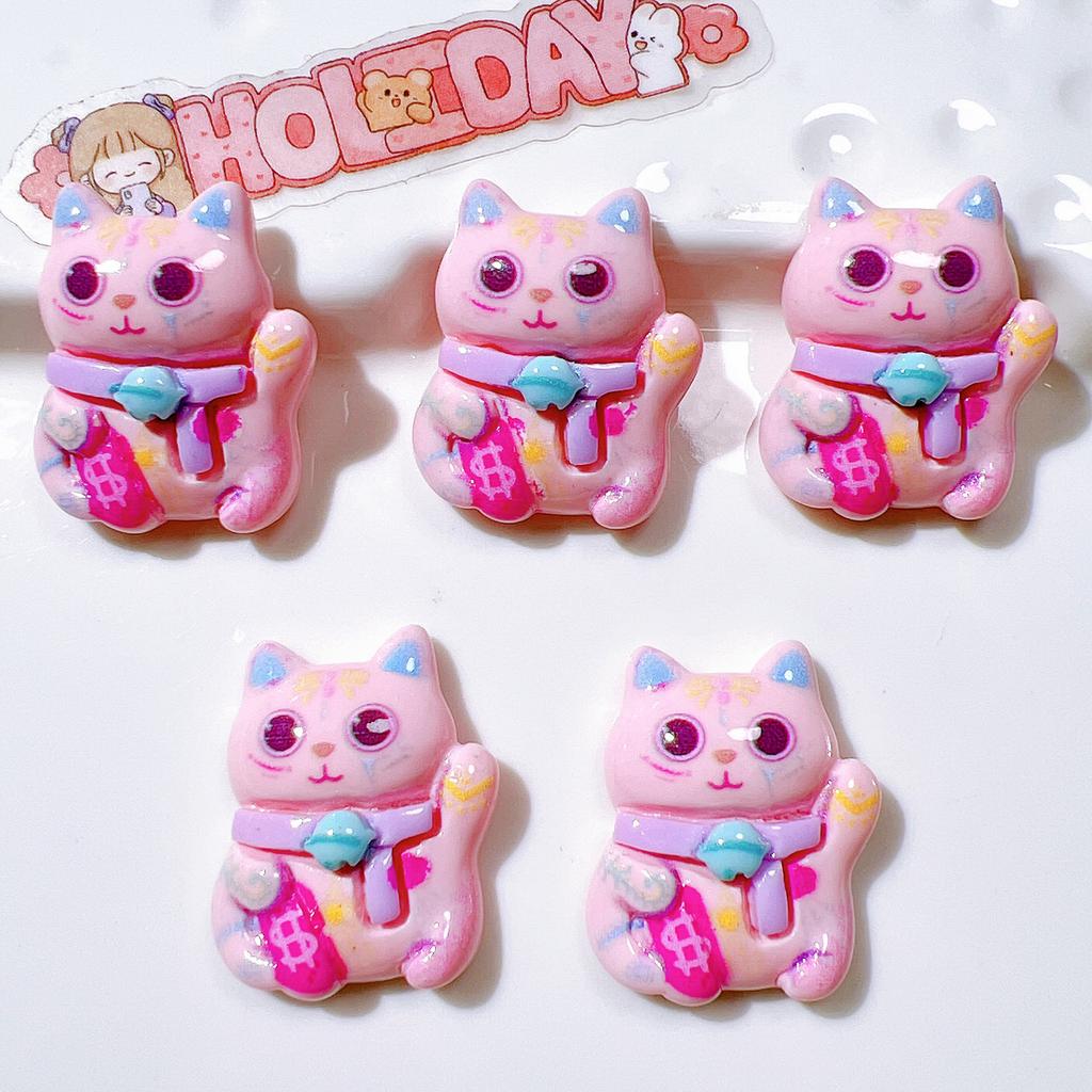 10 Stück Neue Süße Cartoon-Katzen-Serie Flache Rückseite Harz Scrapbooking DIY Schmuck Haarspange Basteldekoration