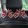 1/2Pcs Car Headrest Hooks Purse Bag Hangers Universal Easy Installation Cute Bow Design Storage Hooks Auto Interior Decor