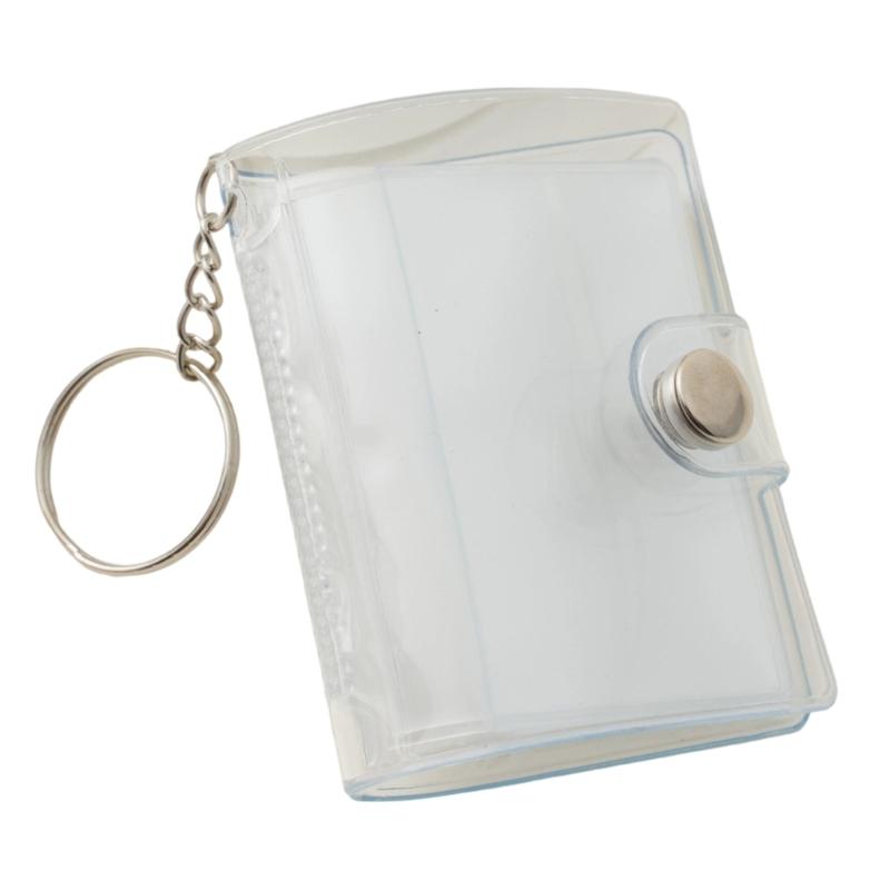 Waterproof PVC 2Inch Photo Album Holder with Keychain 20Photos Pocket Tear Resistant Construction for Protecting Memory