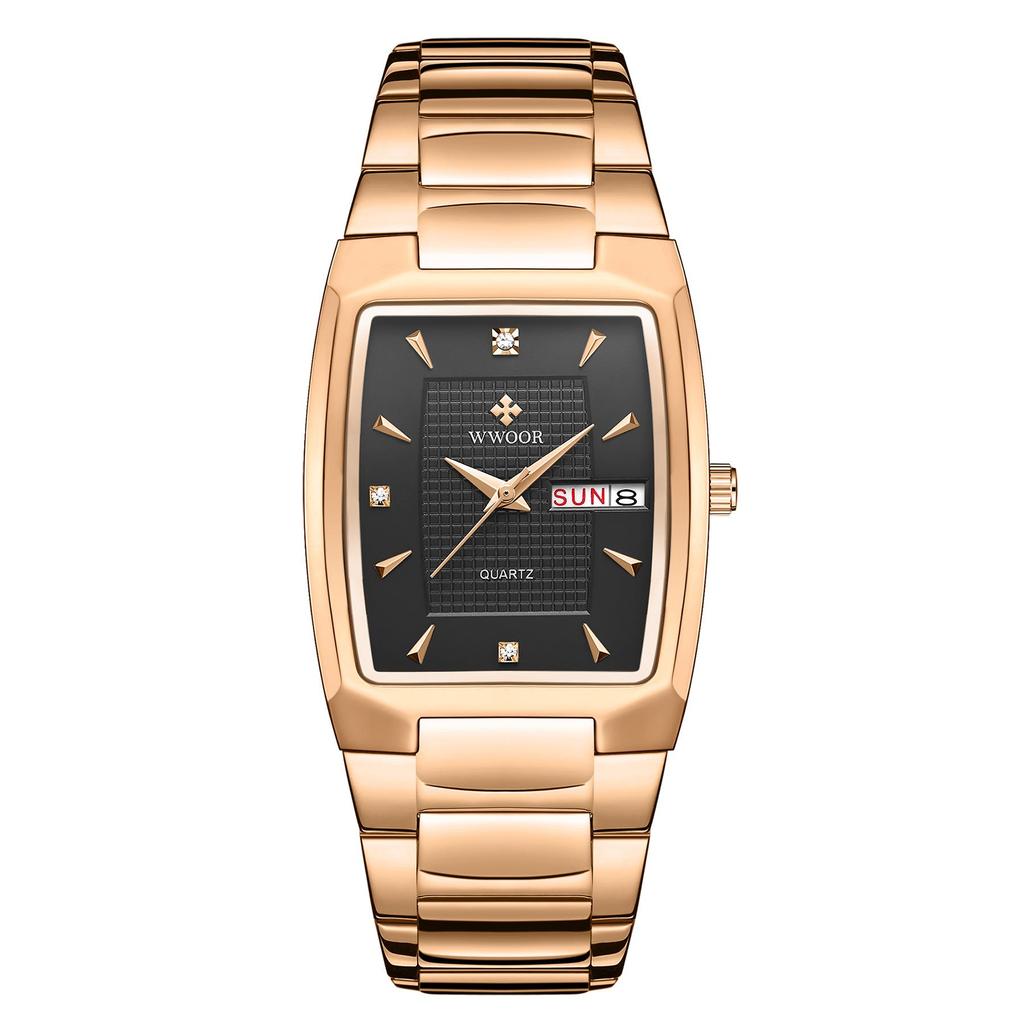 WWOOR 8837 Men's Quartz Square Waterproof Business Watch