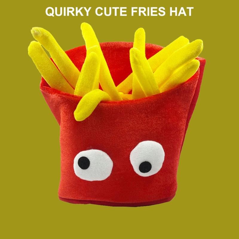 Chubby French Fries Headgear Perfect for Halloween Parties Food Prank Costume Accessories Photo Props
