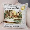 Alice In Wonderland Cushion Cover Cute Rabbit Cat Printed Sofa Pillow Vintage Home Decorative Pillow Case for Children Room,(4)