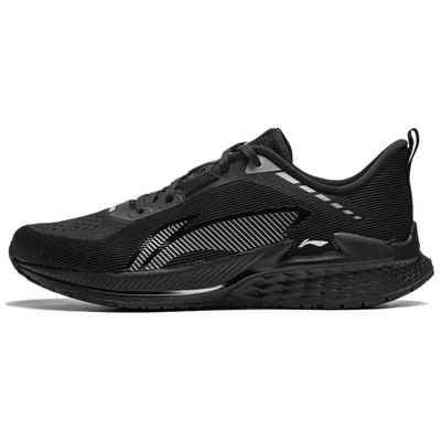 Li Ning Comfortable Breathable Shock Absorbing Wear Resistant Low Top Running Shoes Men Sneakers Black ARBU003-2