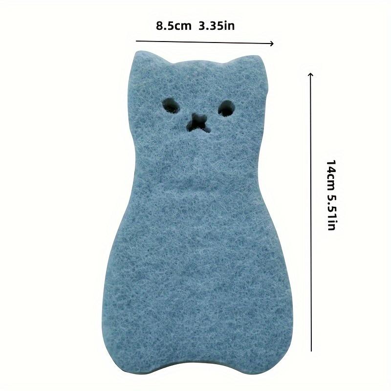 6PCS Cat-Shaped Sponge Scrubbers, Thickened PVA Cleaning Pads, Double-Sided Dish and Pot Cleaner Kitchen and Wall Cleaning Tools